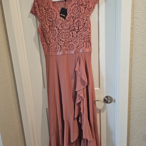 Karl Lagerfeld Dusty Rose High Low Dress - Picture 1 of 4